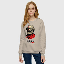 Свитшот хлопковый женский Karl Marx - 3 цвета, цвет: миндальный — фото 2
