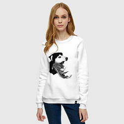 Свитшот хлопковый женский The Thing - husky, цвет: белый — фото 2
