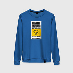 Свитшот хлопковый женский Северодвинск сердце атомного флота, цвет: синий