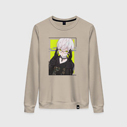 Свитшот хлопковый женский Андройд 9S, цвет: миндальный