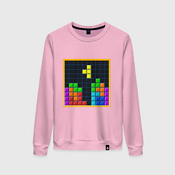 Свитшот хлопковый женский Tetris, цвет: светло-розовый
