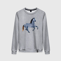 Свитшот хлопковый женский Андалузская лошадь, цвет: меланж