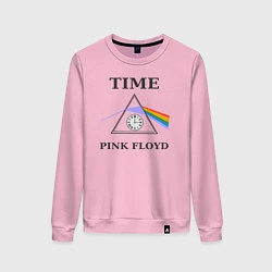 Свитшот хлопковый женский Время Пинк Флойд рок, цвет: светло-розовый
