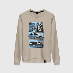 Свитшот хлопковый женский Mercedes-Benz 190E V1, цвет: миндальный