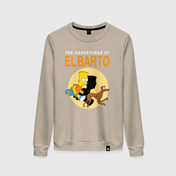 Свитшот хлопковый женский Adventures of El Barto, цвет: миндальный