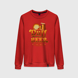 Свитшот хлопковый женский Duff beer brewing, цвет: красный