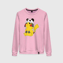 Свитшот хлопковый женский Pika panda, цвет: светло-розовый