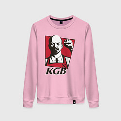 Свитшот хлопковый женский KGB Lenin, цвет: светло-розовый
