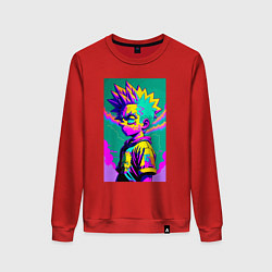 Свитшот хлопковый женский Bart Simpson - pop art, цвет: красный