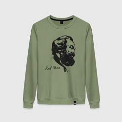 Свитшот хлопковый женский Karl Marx, цвет: авокадо