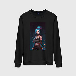 Свитшот хлопковый женский JINX Arcane League Of Legends, цвет: черный