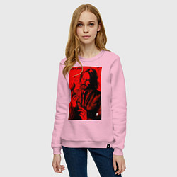 Свитшот хлопковый женский John Wick Baba Yaga art, цвет: светло-розовый — фото 2