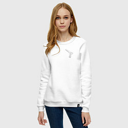 Свитшот хлопковый женский Чертёж АПС Автоматический Пистолет Стечкина, цвет: белый — фото 2