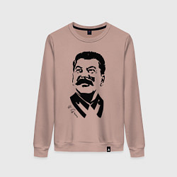 Свитшот хлопковый женский Сталин чб, цвет: пыльно-розовый