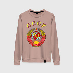 Свитшот хлопковый женский CCCР Пролетарии, цвет: пыльно-розовый