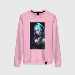 Свитшот хлопковый женский Fantasy Jinx Arcane League of Legends, цвет: светло-розовый