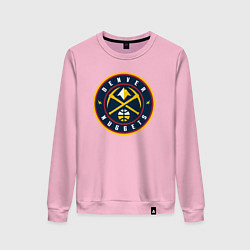 Свитшот хлопковый женский Denver Nuggets, цвет: светло-розовый