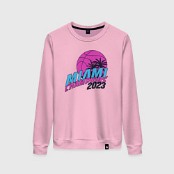 Свитшот хлопковый женский Miami champions 2023, цвет: светло-розовый