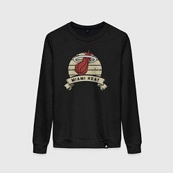 Свитшот хлопковый женский Heat logo, цвет: черный