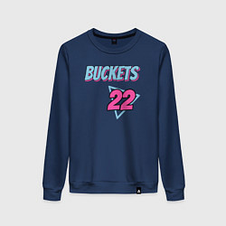 Свитшот хлопковый женский Buckets 22, цвет: тёмно-синий