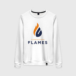 Свитшот хлопковый женский Copenhagen Flames лого, цвет: белый