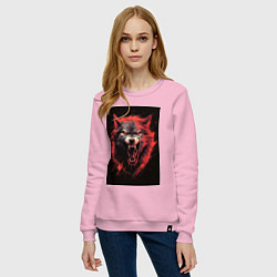 Свитшот хлопковый женский Red wolf, цвет: светло-розовый — фото 2