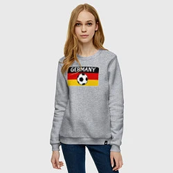 Свитшот хлопковый женский Football Germany, цвет: меланж — фото 2