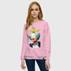 Свитшот хлопковый женский Krusty the clown, цвет: светло-розовый — фото 2