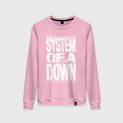 Свитшот хлопковый женский System of a down - stencil, цвет: светло-розовый