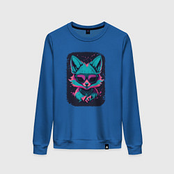 Свитшот хлопковый женский Whimsical Fox, цвет: синий