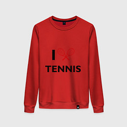 Свитшот хлопковый женский I Love Tennis, цвет: красный