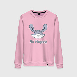 Свитшот хлопковый женский Кролик be happy, цвет: светло-розовый