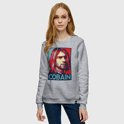 Свитшот хлопковый женский Nirvana - Kurt Cobain, цвет: меланж — фото 2