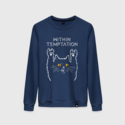 Свитшот хлопковый женский Within Temptation rock cat, цвет: тёмно-синий