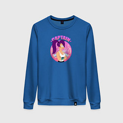 Свитшот хлопковый женский Futurama: Капитан Лила, цвет: синий