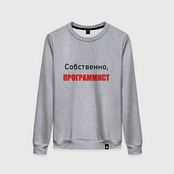 Свитшот хлопковый женский Собственно, программист, цвет: меланж