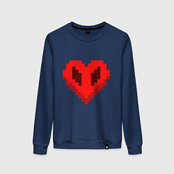 Свитшот хлопковый женский Сердце Майнкрафта, цвет: тёмно-синий