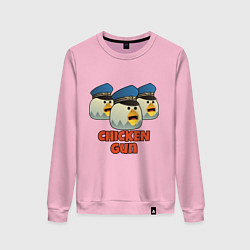 Свитшот хлопковый женский Chicken Gun команда синие, цвет: светло-розовый