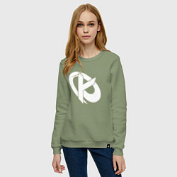 Свитшот хлопковый женский Karmine Corp, цвет: авокадо — фото 2