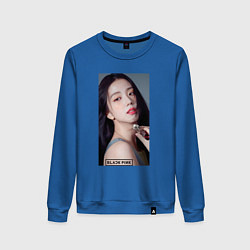 Свитшот хлопковый женский Kim Jisoo, цвет: синий