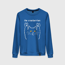 Свитшот хлопковый женский The Cranberries rock cat, цвет: синий