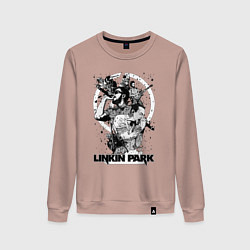 Свитшот хлопковый женский Linkin Park all, цвет: пыльно-розовый