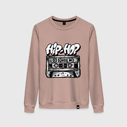 Свитшот хлопковый женский Hip hop oldschool, цвет: пыльно-розовый
