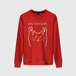 Свитшот хлопковый женский Joy Division rock cat, цвет: красный
