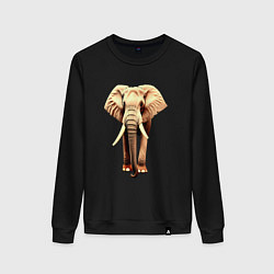 Свитшот хлопковый женский Стройный слон, цвет: черный