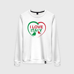 Свитшот хлопковый женский I love Italy, цвет: белый