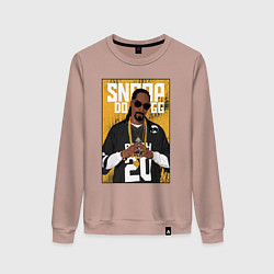 Свитшот хлопковый женский Snoop dogg с цепями, цвет: пыльно-розовый