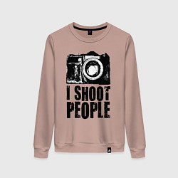 Свитшот хлопковый женский Shoot photographer, цвет: пыльно-розовый