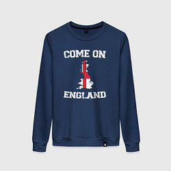 Свитшот хлопковый женский Come on England, цвет: тёмно-синий