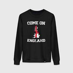 Свитшот хлопковый женский Come on England, цвет: черный